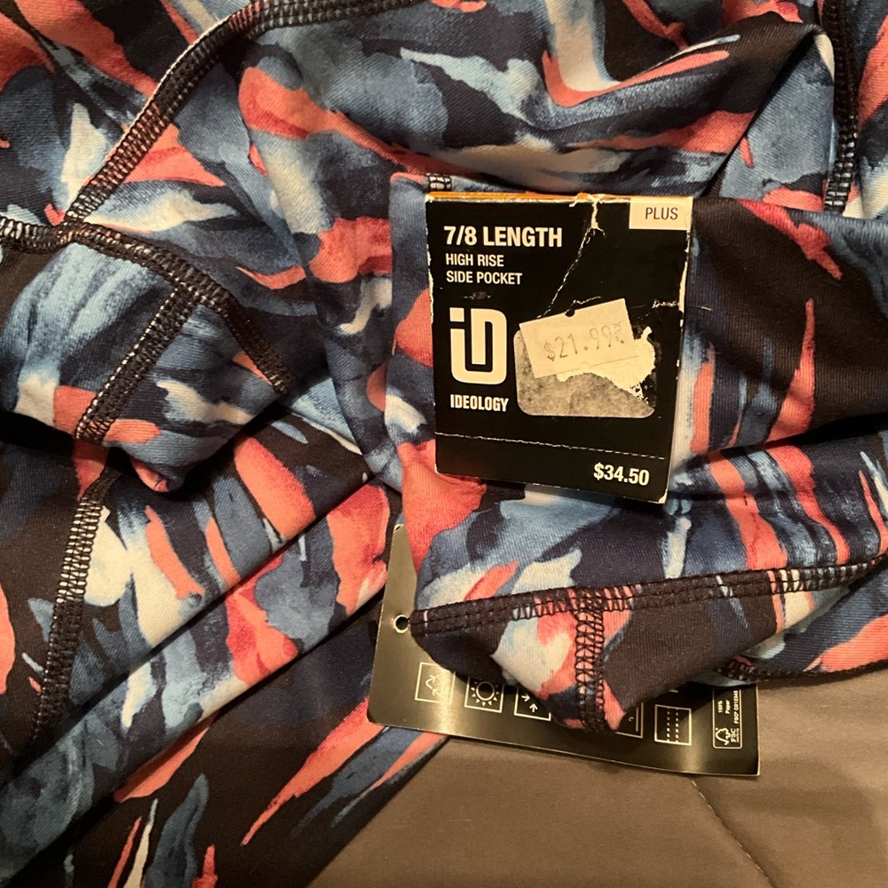IDEOLOGY Plus Size Painterly Black Printed 7/8 Length Leggings Size 3X NWT - Picture 6 of 14